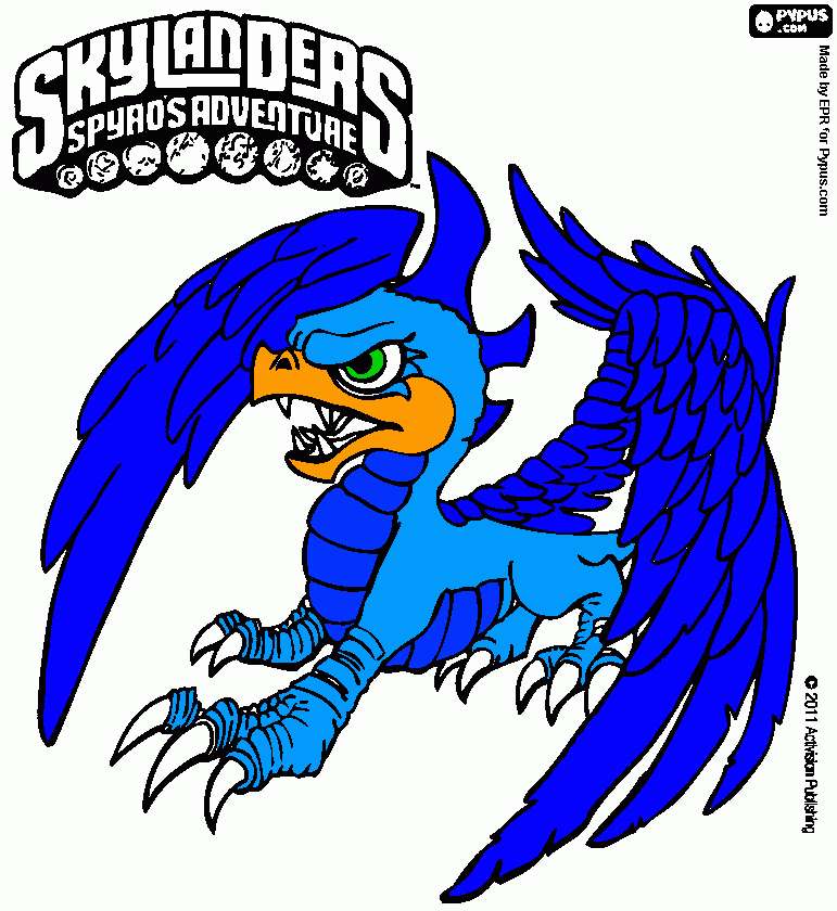 fenix azul para colorear