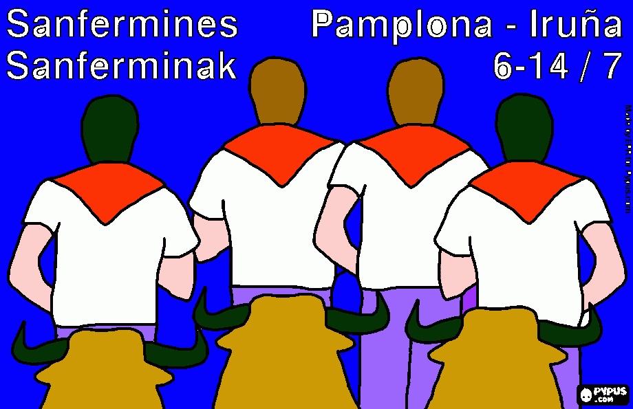 fiesta de sanfermin para colorear