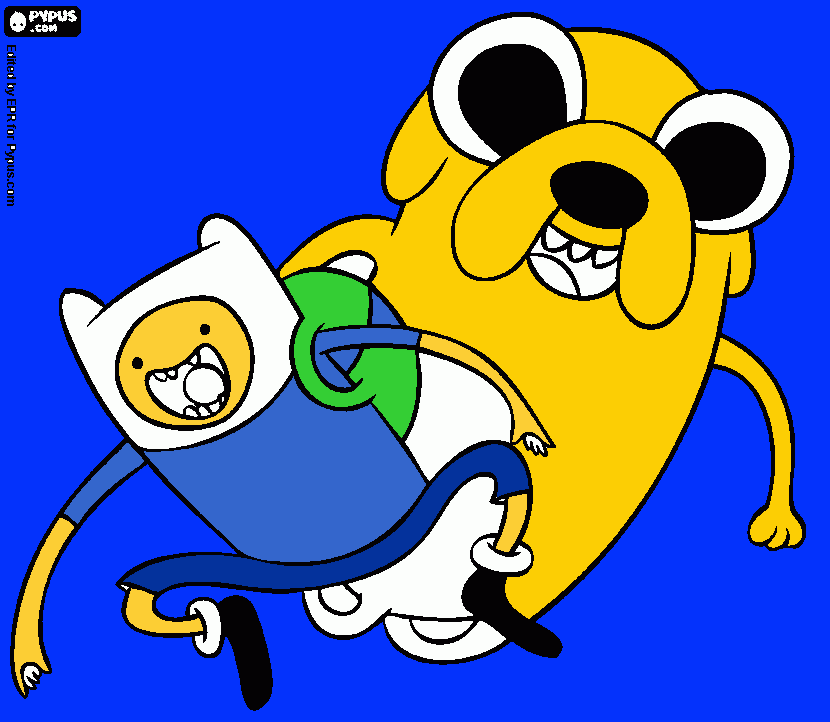 fin y jake para colorear