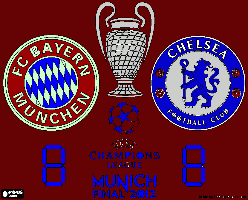 Final uefa champions league , alemania 2012 para colorear