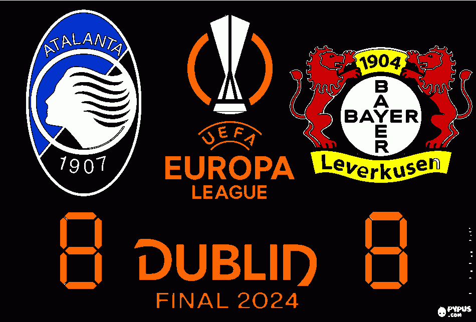 final UEFA Europa League - Atalanta contra Bayer Leverkusen para colorear