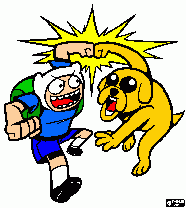 finn y jaek para colorear