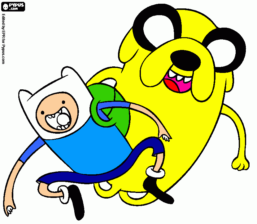 finn y jake para colorear