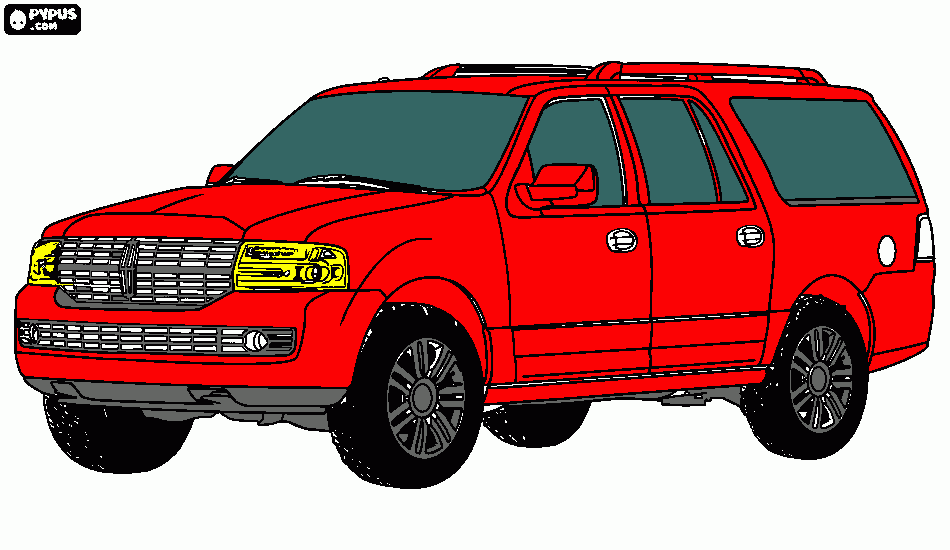 ford rojo para colorear