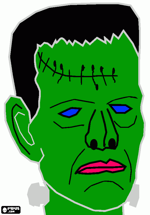 frank careta difraz de Frankenstein para colorear