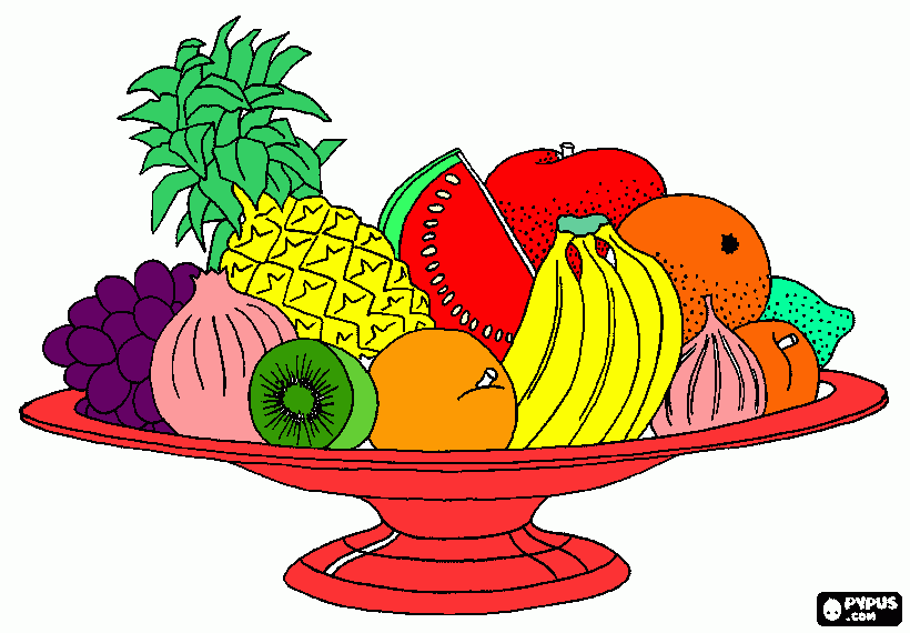 frutas y vegetales para mami para colorear