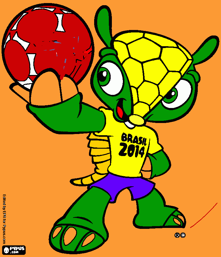 fuleco el del mundial para colorear