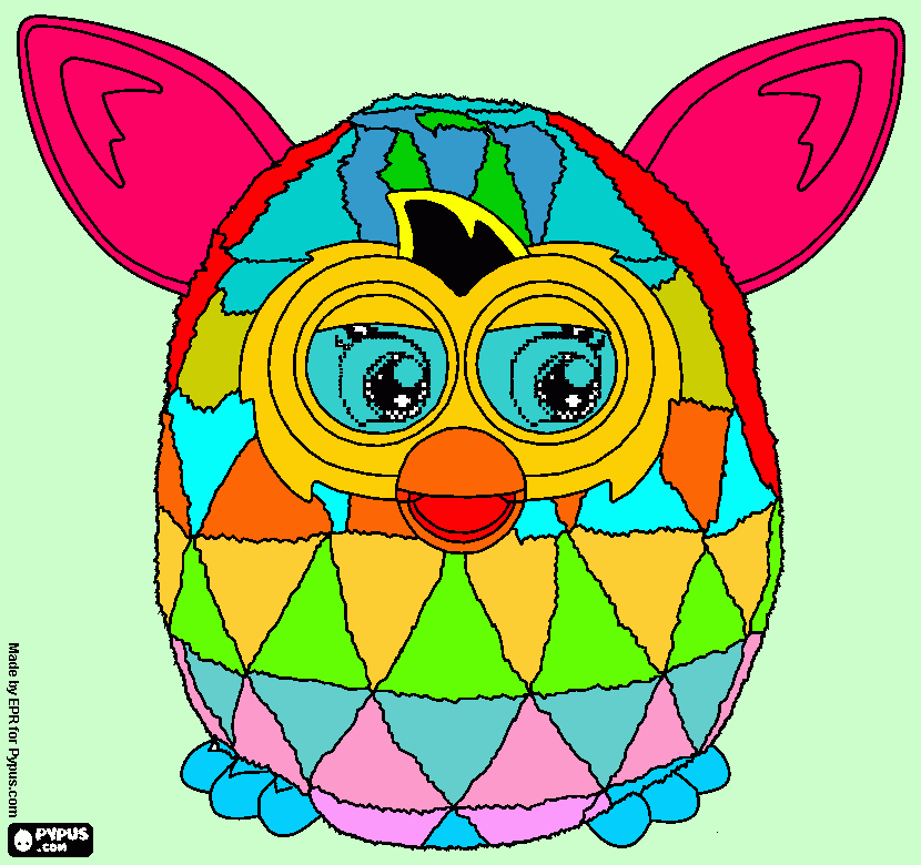 furby multi color para colorear