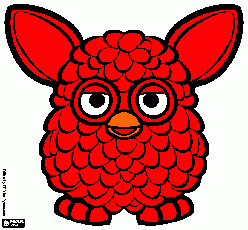 furbys rojo para colorear