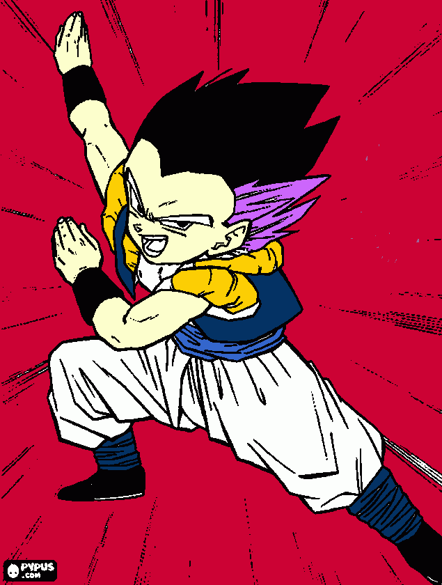 fusion goten y trons para colorear