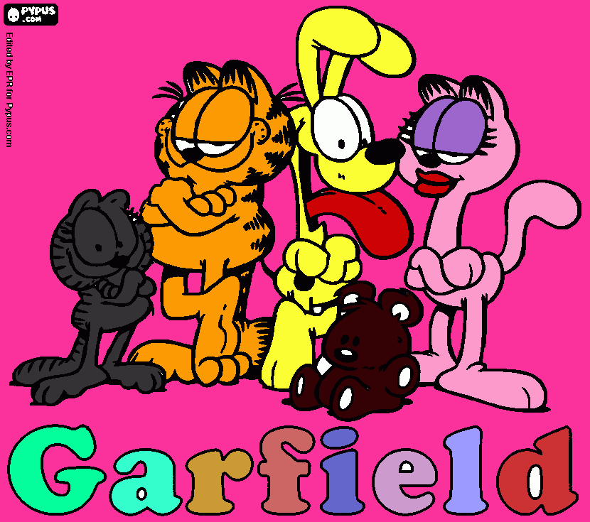 garfil y sus amigos para colorear