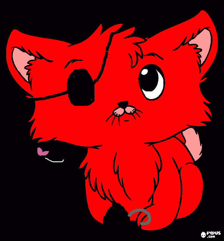 gata foxy para colorear