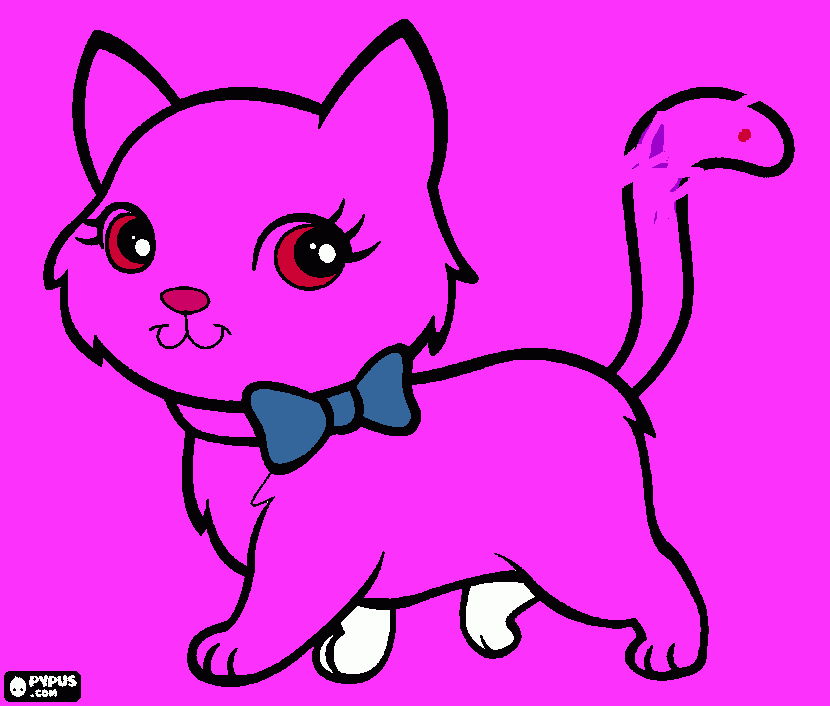 gatito de polipoket para colorear