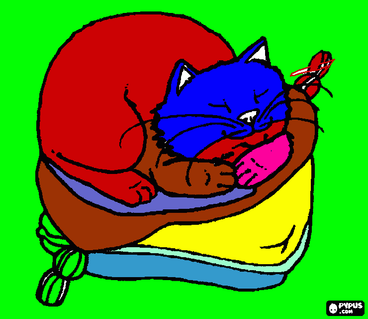 gato feliz para colorear