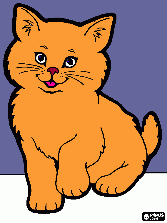 gato naranja para colorear