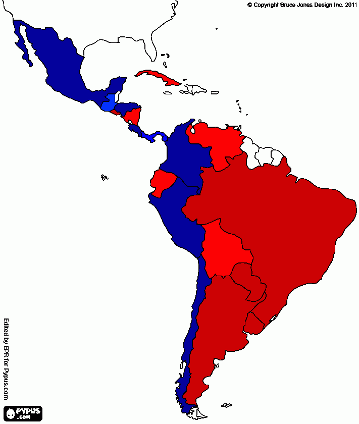 geopolítica latinoamericana 2012 para colorear