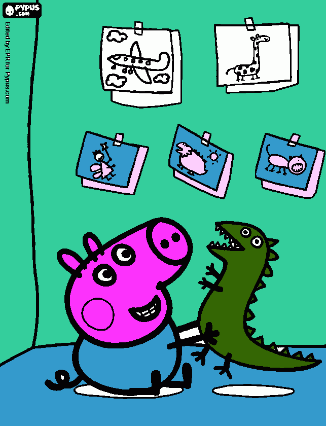 george y su dinosaurio para colorear