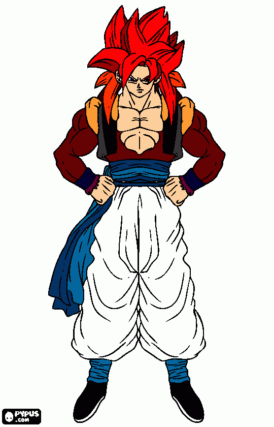 gogeta de uriel para colorear