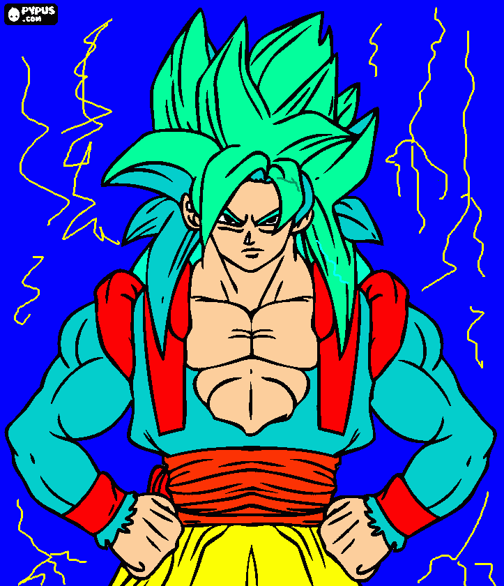 gogeta ssj16 para colorear