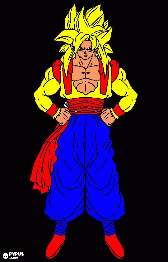 gogeta ssj5 para colorear