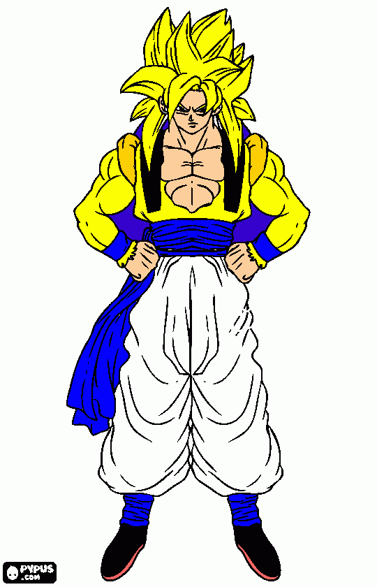 gogeta transformado en dios para colorear