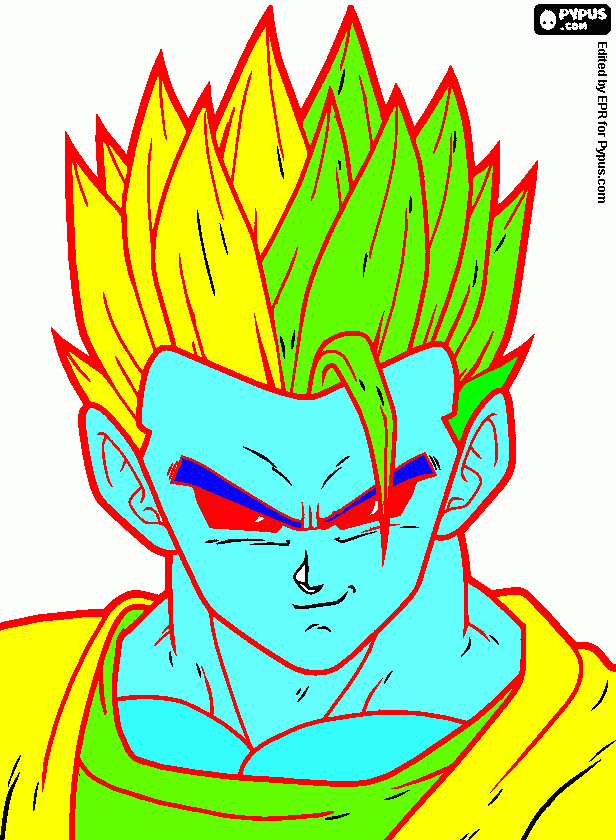 gohan endemoniado para colorear