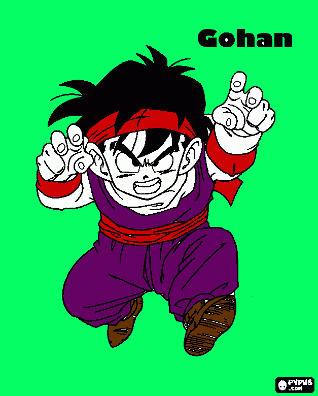 gohan niño para colorear