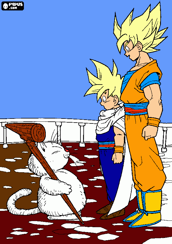 gohan ssj,goku ssj para colorear