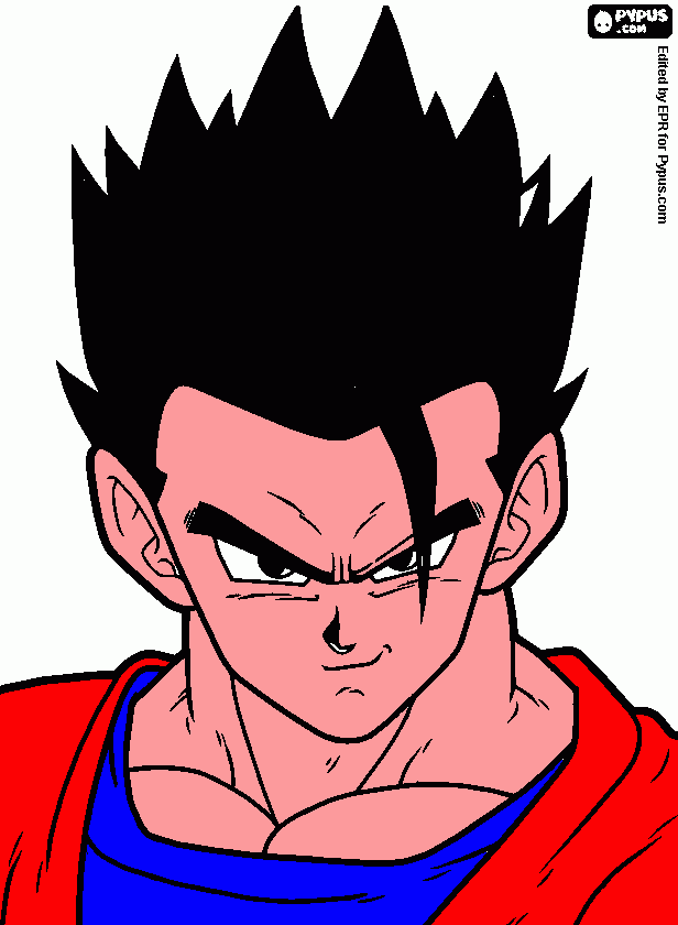 gohan verdadero para colorear