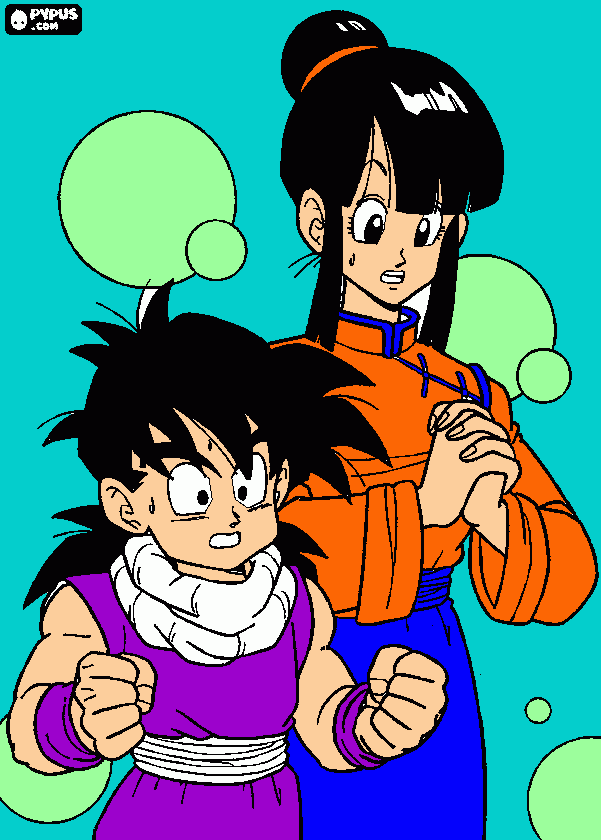 gohan y milk para colorear