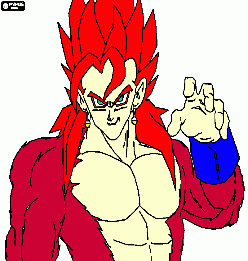 gohkan la fusiion de goku y gohan para colorear