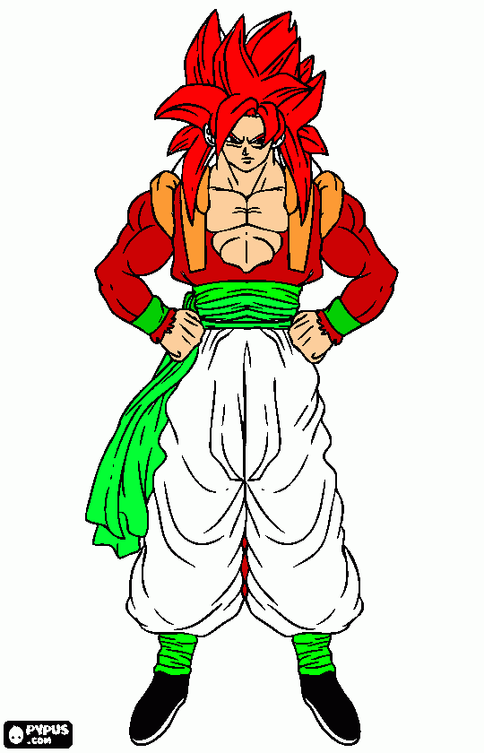 goku 4 nivel para colorear