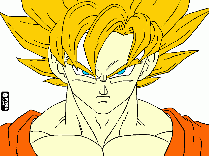 Goku con bertido en ssjs 1 para colorear