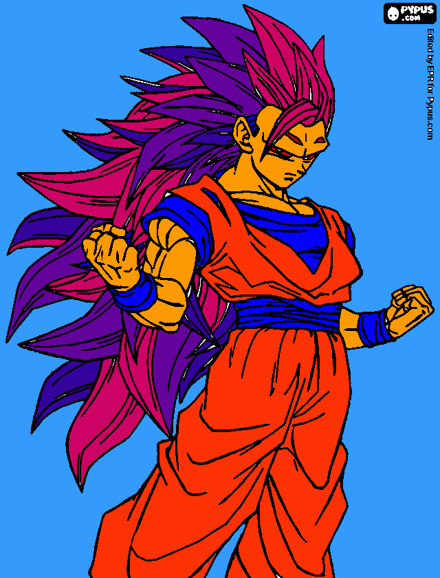 goku con cabello para colorear