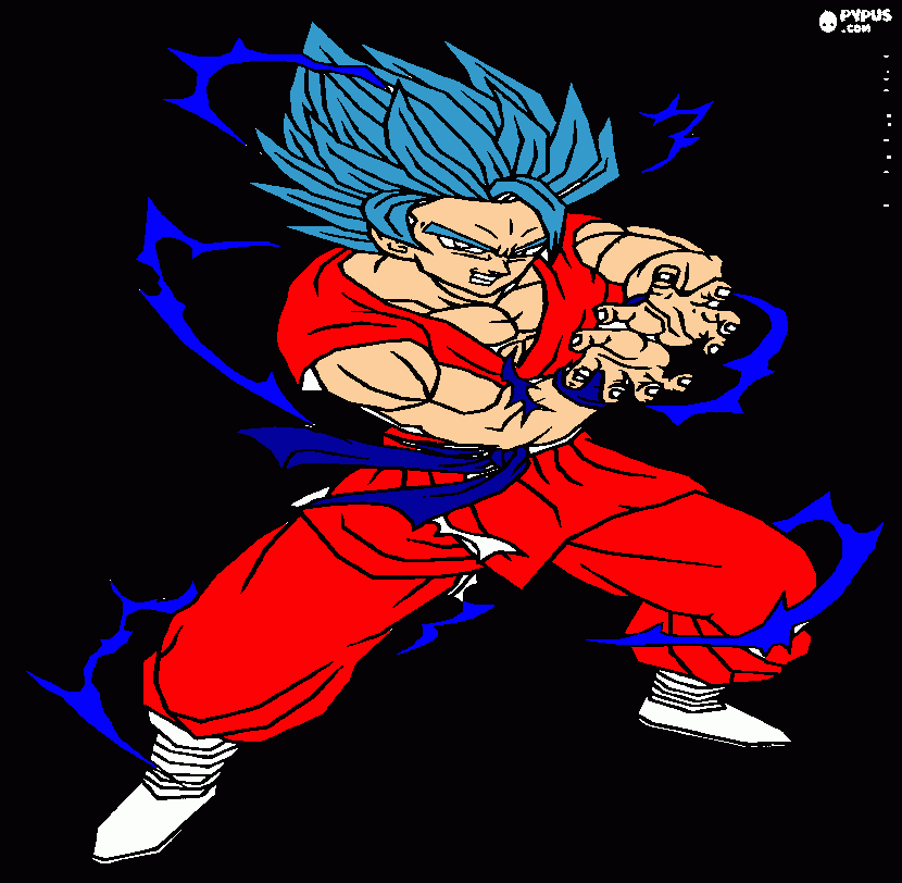 goku con el hame kame para colorear