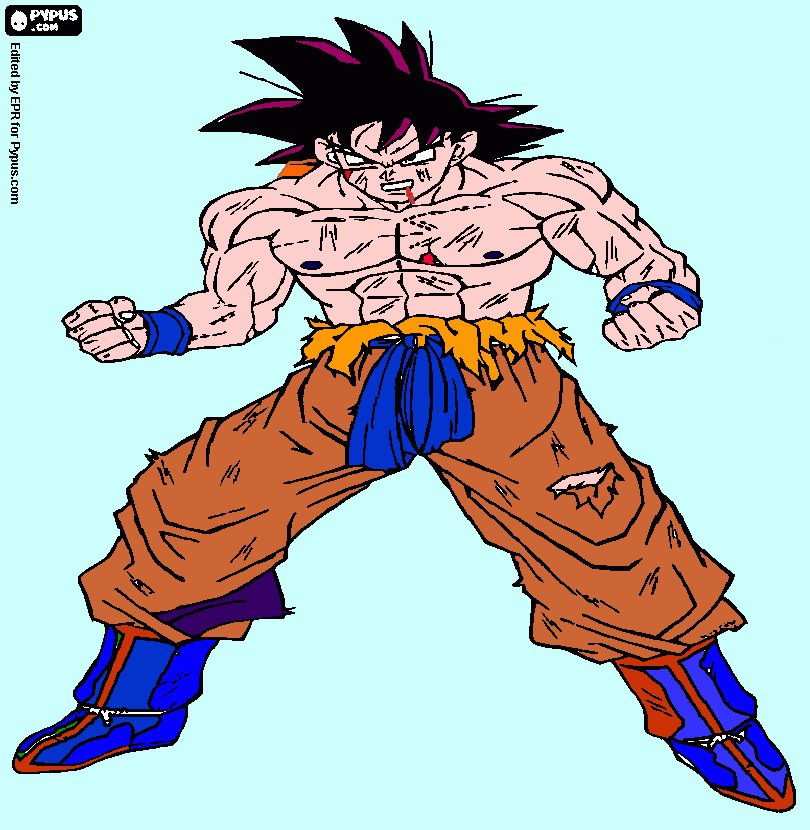 goku con el kaioken para colorear