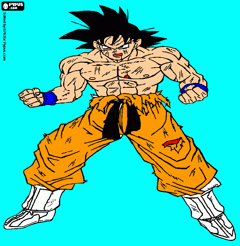 goku de dragon ball para colorear