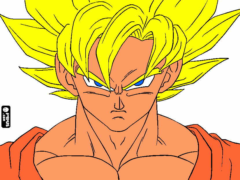 goku de super sayajin para colorear