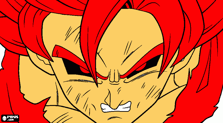 goku  dios  super  sajajin para colorear