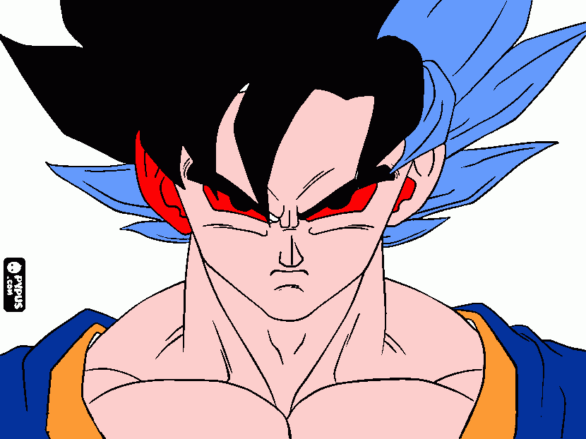 goku dios para colorear