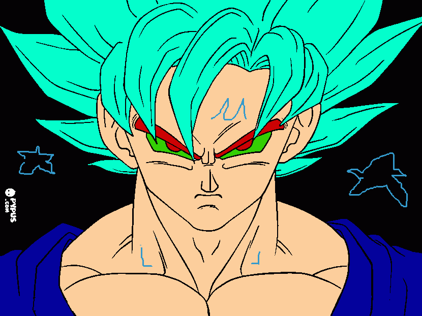 goku el ssj7 furioso para colorear