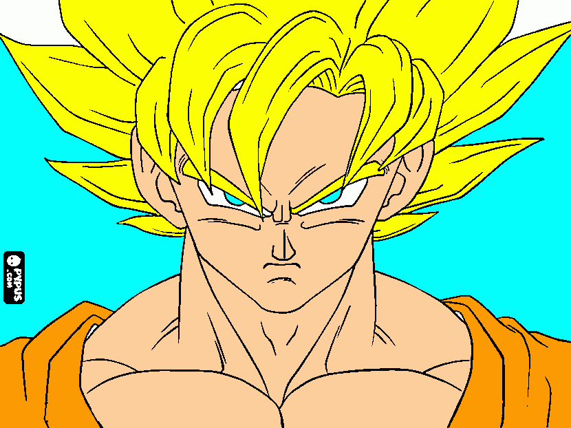 goku en super sayajin 1 para colorear