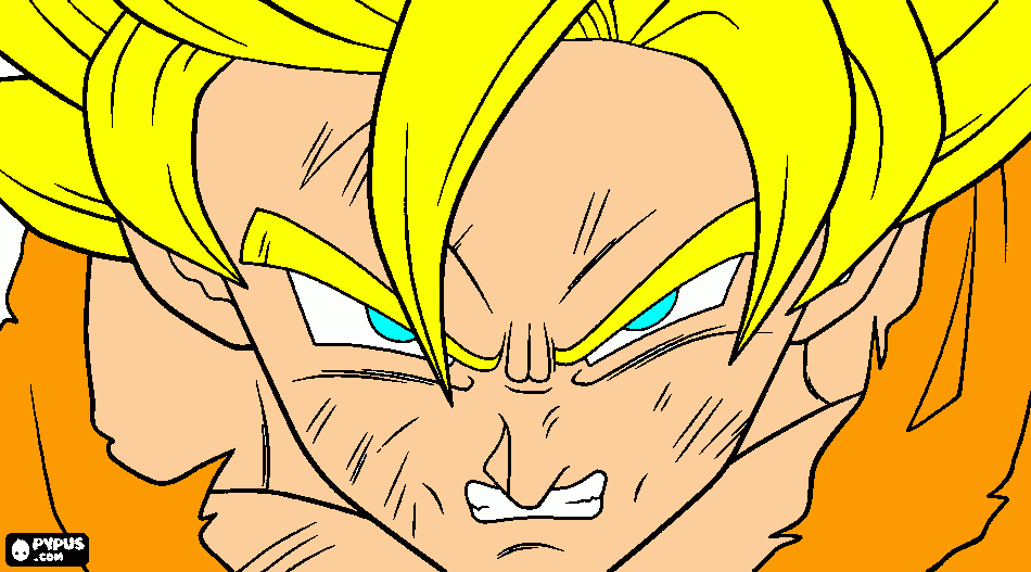 goku en super sayajin para colorear