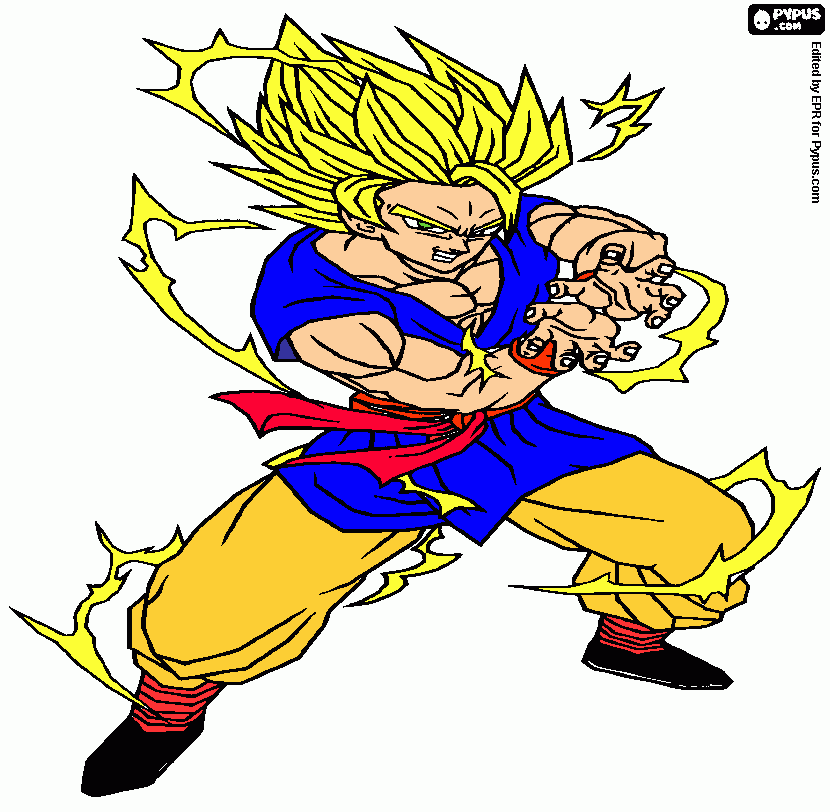 goku face 2 haciendo el camecame jaaaaaaaaaaaaaa para colorear