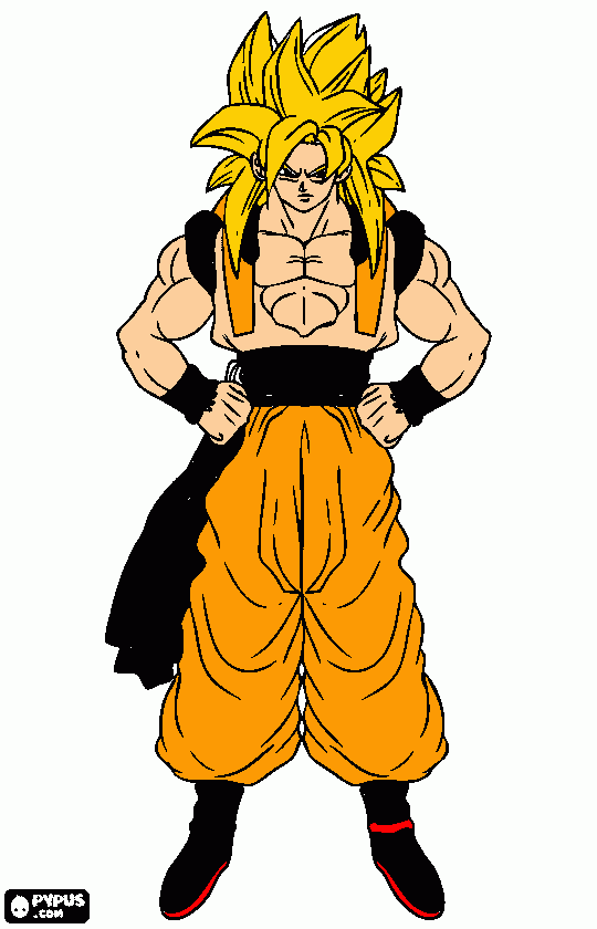 goku face 3 para colorear