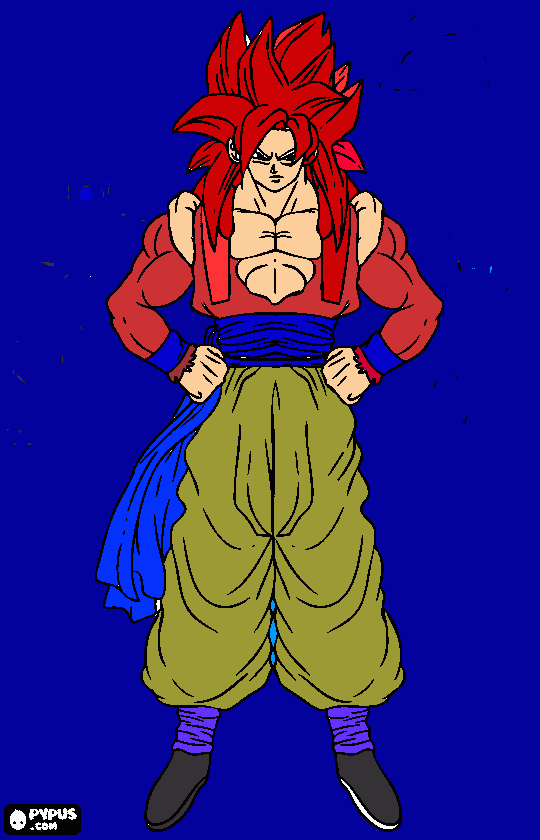 goku face 4 para colorear