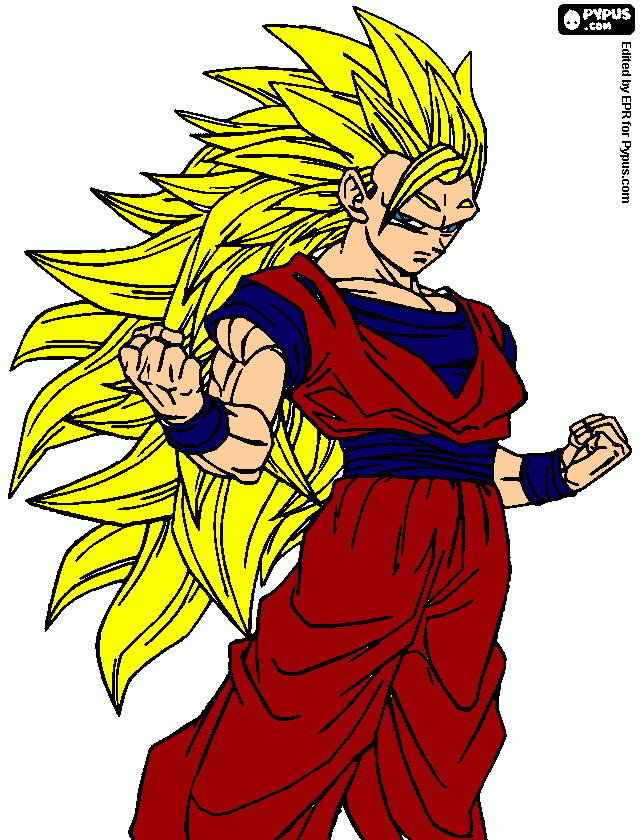 goku face tres para colorear