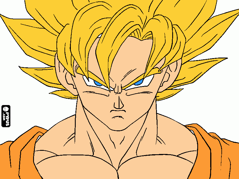 goku fase   1 para colorear