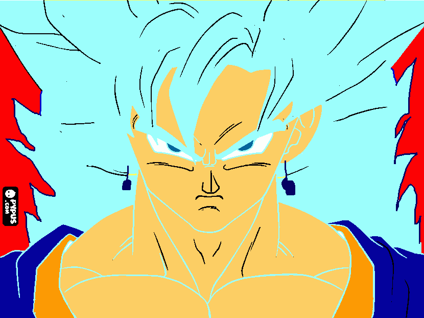 goku fase dios blue para colorear