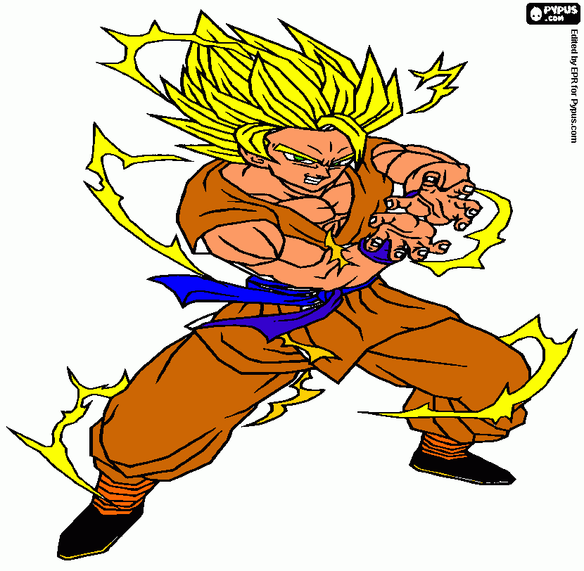 goku fase super sayallin 2 para colorear